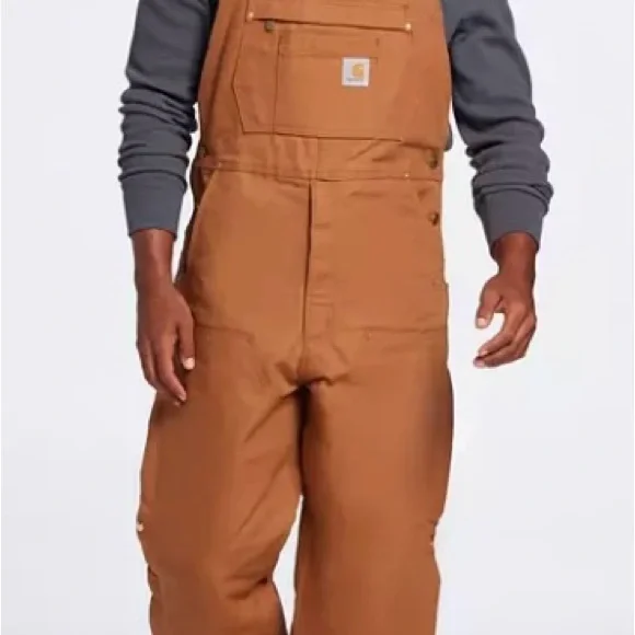 *NEW*Carhartt Tan Bib Overalls brown men’s short 3XL Coveralls - Picture 2 of 7